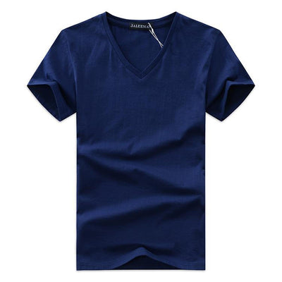 T-shirt Col V Bleu